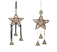 Witch Bells Wreath,2Pcs Pentagram Wiccan Wind Chimes,Magic Home Protection,Witchcraft Wicca Supplies,Wiccan Bell Wind Chimes,Car Hanging Ornament,Doorknob Home Door Wreaths Outdoor