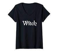 Witch Big Witch Energy Gothic Fantasy Halloween Womens V-Neck T-Shirt