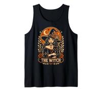 Witch Black Cat Tarot Gothic Halloween Moon Women Girls Tank Top