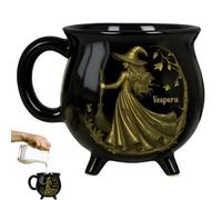 Witch Brew Cauldron Mug, Halloween Witch Coffee Mug, Black Cauldron Ceramic Mugs, Gothic Halloween Coffee Cup, Novelty Tea Soup Cup, Funny Mugs for Halloweens Party, Home