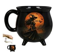 Witch Brew Cauldron Mug, Halloween Witch Coffee Mug, Black Cauldron Ceramic Mugs, Gothic Halloween Coffee Cup, Novelty Tea Soup Cup, Funny Mugs for Halloweens Party, Home