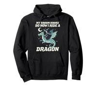 Witch Broom Broke Ride Dragon Halloween Costume Women Girls Pullover Hoodie