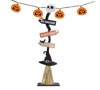 Witch Broom Scary Wooden Decoration Decorations