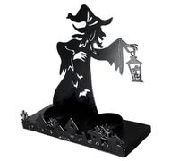 Witch Candle Holder | Shadow Candle Holder - Halloween Decor Indoor, Vintage Candlestick Stand, Witch Shadow Tea Light Scary Halloween Decorations