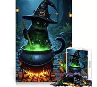 Witch Cat Brewing Potion for Adults 1000 Piece Puzzle Think Training Serene Escape Defined Edges Creative Gift (38x26cm)