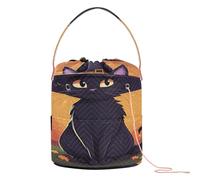 Witch Cat Hat Yarn Storage Yarn Project Bag Portable Crocheting Bag for Knitting Kit Crochet Craft
