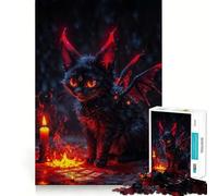 Witch Cat Jigsaw Puzzle1000 Pieces Brain Boosting Play Zero Gap Cozy Indoor Entertainment for All (50x75cm)