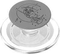 Witch Cat Kitten Tomcat Flies on Broom in front of Moon PopSockets PopGrip for MagSafe