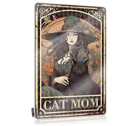 Witch Cat Mom Metal Sign For Guard Humorous Warning Human Rights Decor