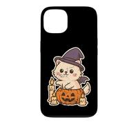 Witch Cat on Pumpkin with Candles Case for iPhone 13