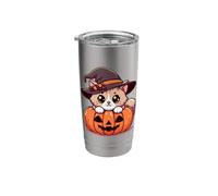 Witch Cat & Pumpkin Halloween Cute Stainless Steel Insulated Tumbler