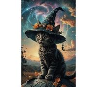 Witch Cat Spellbook Notebook Journal: 60 Lined pages and 60 Bullet Pages with color magick motifs, Diary, for school, office supplies, gift