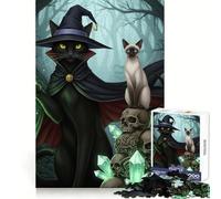 Witch Cats Skulls Animal 1000 Piece Jigsaw Puzzles Clear Thinking Soft Distraction Precise Edges Meaningful Gift (38x52cm)