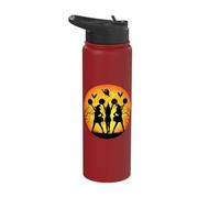 Witch Cheerleader Squad Halloween Spooky Night Stainless Steel Insulated Water Bottle