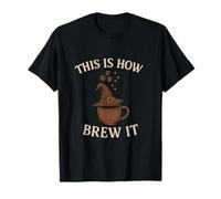 Witch Coffee Magic Brew Brown Gold Design T-Shirt
