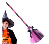 Witch Costume Accessories | Witch Accessories for Spooky Halloween,Skull Broom Ribbon Hat for Witch Costume for Theme Party, Costume Party, Parade, Play