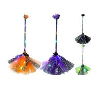 Witch Costume Broom | Light Up Cosplay | Handled Halloween Accessory Stick | Scary Witch Accessory for Girls Teen Girls Students Adults Party Haunted House Stage