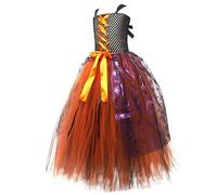Witch Costume for Girls - Fairytale Witches Costume, Witch Outfit Set with Hat and Broom for Girls, Kids | Classic Halloween Dress for Cosplay Parties, Role Play, and Themed Celebrations