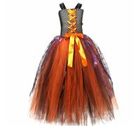 Witch Costume for Girls - Fairytale Witches Costume, Witch Outfit Set with Hat and Broom for Girls, Kids | Classic Halloween Dress for Cosplay Parties, Role Play, and Themed Celebrations