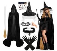 Witch Costume Women's Halloween Costume Women's Witch Hat Witch Cape