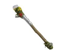 Witch Crystal Wand - Handmade Raw Stone Decor, Wiccan Altar Fairy Wand, Spiritual Ritual Meditation Divination Tool, Moss Flower Ornament | Pagan Home Living Room Bedroom Nightstand Decor