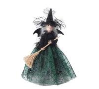 Witch Decoration - Halloween Witch Figure | Decorative Tree Doll | Belted Halloween Doll with Pointed Hat and an Intricate Lace Skirt to Spread the Spirit of Halloween
