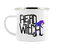 Witch Design White Enamel Tea / Coffee Mug ~ Two Sided Print (Head Witch)
