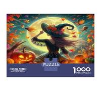 Witch DIY Jigsaw Puzzle, Halloween Witch Eco-Friendly Paper, Fun & Challenging Family Game, Beautiful Decoration Puzzle, Great Gift Idea 52x38cm/1000pcs