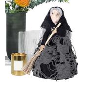Witch Doll Halloween Decoration - Handmade Cloth Figurine | Detailed Scary Holiday Decor with Creative Features, Horror Prop for Friends Family Colleagues Haunted House Celebration