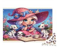 Witch Doll Jigsaw Puzzle Dalmatian Friends 1000 Piece Recycled Paper Adults Jigsaws Educational Game Family Learning Home DecorationMen Women 52x38cm/1000pcs