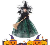 Witch Dolls with Broom - Halloween Witch Doll, Tree Topper, Desktop Decoration, Halloweenn Ghost Decor | Treetop Doll Ornament for Fireplace, Ghost Festival, Halloweenn New Decorations, Witchh Dolll S