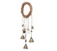 Witch Door Hanger Rattan Ring Bell Pendant with Iron Rope