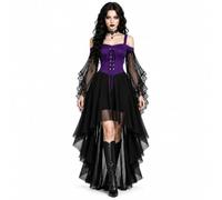 Witch Dress Women Halloween Costumes Woman 2026 Medieval Vampire Butterfly Sleeve Mesh Adults Gothic Outfits，Black