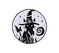 Witch Enameled Brooch Black Cats Moons Punk Styles Decorative Clothing Pin Accessories for Halloween Gothic Brooch Jewelry