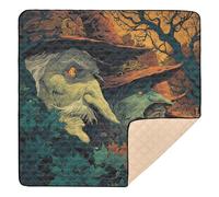 Witch Faces in Safari Cute Foldable Baby Play Mat for Indoor Outdoor Waterproof Baby Kick Crawling Mat for Baby Kids Toddlers Infants, 50'' x 50''