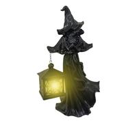 Witch Figures And Statues, Spooky Witch Halloween Statue With Light, Witch Statue With Lantern, Emissary Hell Resin Ghost Sculpture, Scary Vintage Witch Statue Without Ro