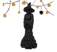 Witch Figurines | Spooky Gothic Skull Resin | Witch Halloween Decor Collectible Figurines | for Home Bedroom Kitchen Office Haunted House Garden Yard Patio Porch Party Holiday