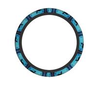 Witch Flies Over The Castle Printed Steering Wheel Cover Elastic Stretch Car Wheel Wrap Breathable Non-Slip Steering Wheel Protector for Car Truck SUV