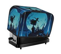 Witch Flies over the Castle Toaster Cover 2 Slice, Waterproof Bread Machine Covers with Pockets Universal Size Kitchen Small Appliance Cover with Handle, Dust and Fingerprint Protection