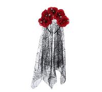 Witch Flower Crowns For Women Skull Headbands Halloween Headbands Spiders Web Veil Cosplay Day Of The Dead Headband