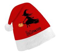 Witch Flying Halloween Holiday Fashion Christmas Hat Soft Breathable Xmas Beanie Santa Headwear for New Year Party
