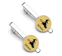 Witch Flying Halloween Holiday Novelty Tie Clips for Men Trendy Necktie Bar Pins Holder Wedding Birthday Gift