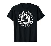 Witch Flying On A Broomstick Feral Aunts Social Club T-Shirt