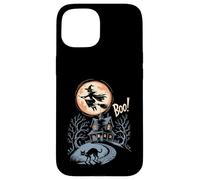 Witch Flying Over Haunted Spooky House Boo Halloween Case for iPhone 15