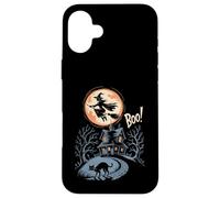 Witch Flying Over Haunted Spooky House Boo Halloween Case for iPhone 16 Plus