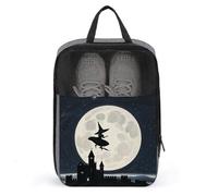 Witch Flying Shoe Bag Waterproof & Breathable Shoe Pouch for Travel, Portable Carry Case for Sports Sneakers, Gym, Vacation