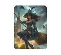 Witch Flying with A Broomstick Car Air Fresheners Scent Cards Square