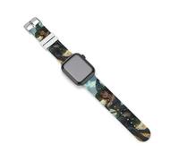 Witch Flying with A Broomstick Watch Band Compatible with Apple Watch Silicone Watch Straps Replacement Straps