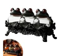 Witch Frog Apothecary Spice Jars,Handcrafted Vintage Class Apothecary Jars with Frog Lids,Vintage Gothic Glass Storage Jars,Witch Kitchen Decor,Gift for Witches