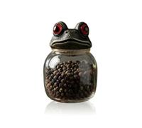 Witch Frog Jar - Gothic Apothecary Jars Glass With Frog Design, Vintage Storage Container for Kitchen, Vanity, Or Countertop, Holds Salt, Pepper, Tea Leaves, Candy (1Pcs)